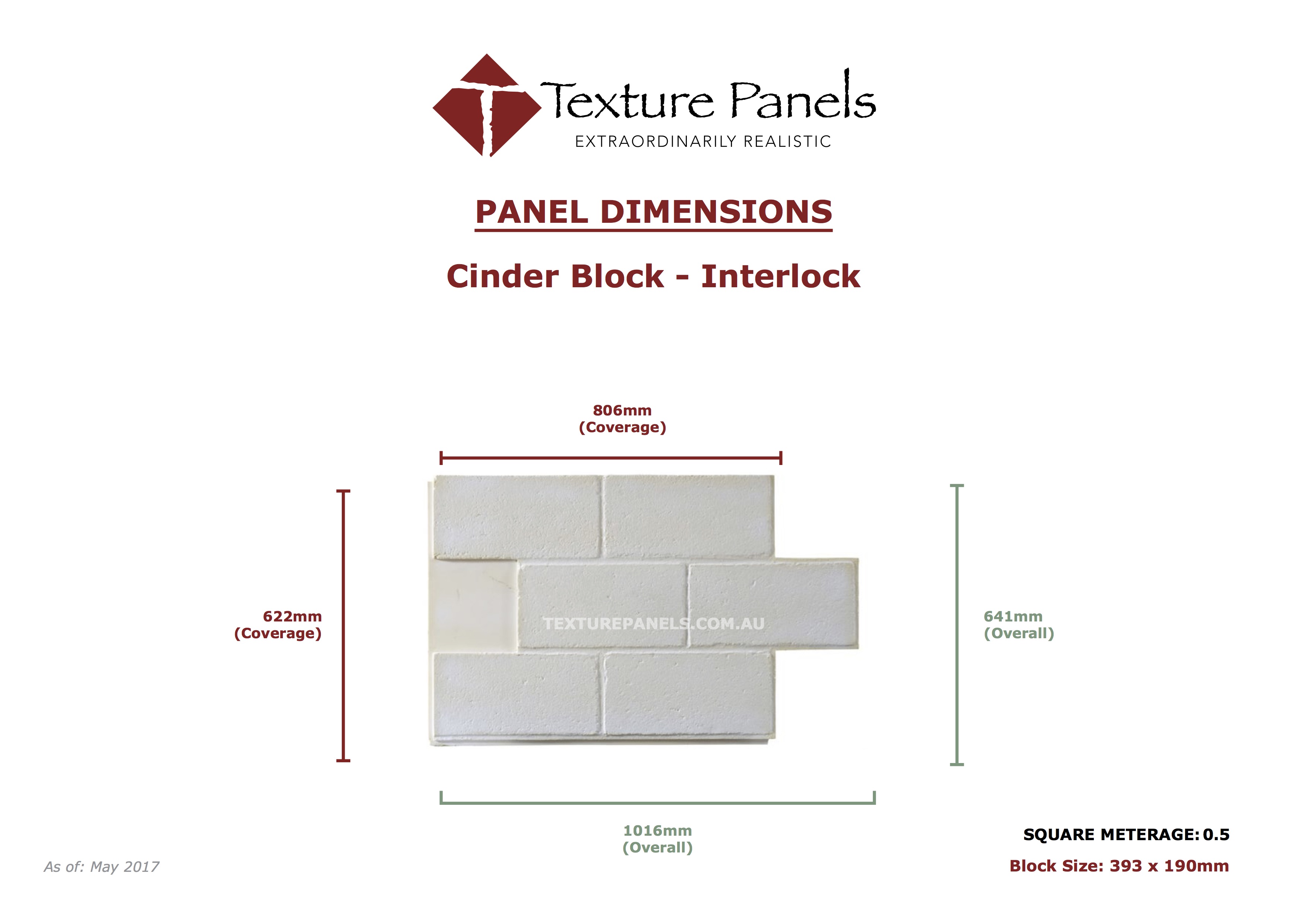 Cinder Block Faux Wall Panels Primed/Unfinished Dimensions